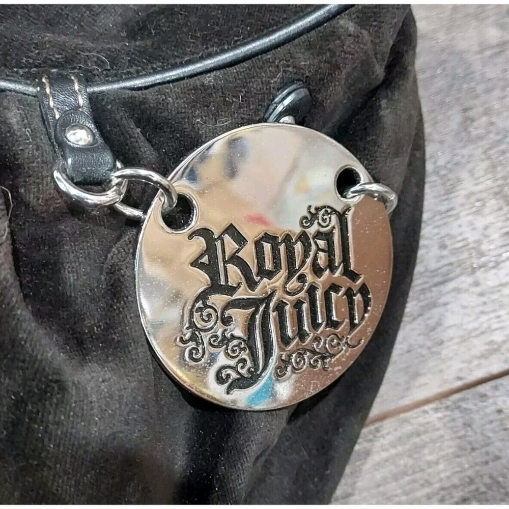 Juicy Couture Bag Y2K Velvet Black 2002 CA16396 (Royal Juicy) Baguette Embrodry - Picture 9 of 14